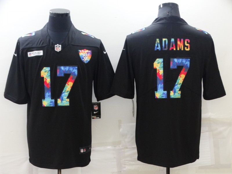 Men Oakland Raiders #17 Adams Black Rainbow version 2022 Nike NFL Jersey
